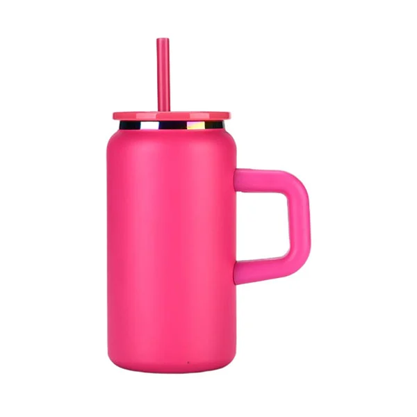 16oz Vamuum Insukum Insinless Steel hiki ke kiʻi i nā mugs me nā lima i hoʻopauʻia