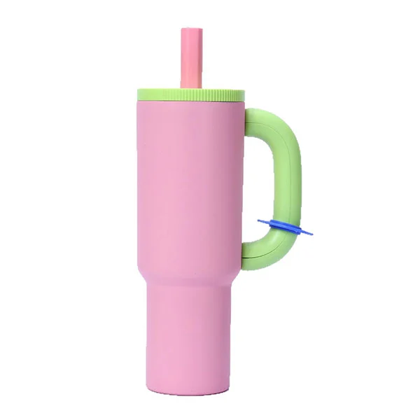 ʻO 40oz Stalinless Steel Vacuum i hoʻonohonohoʻia i nā tumbles e hele nei me ka paʻa a me ka mauʻu