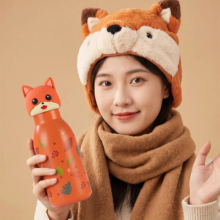 450ml Cartoon Head Children's Stainless Steel Water Cup